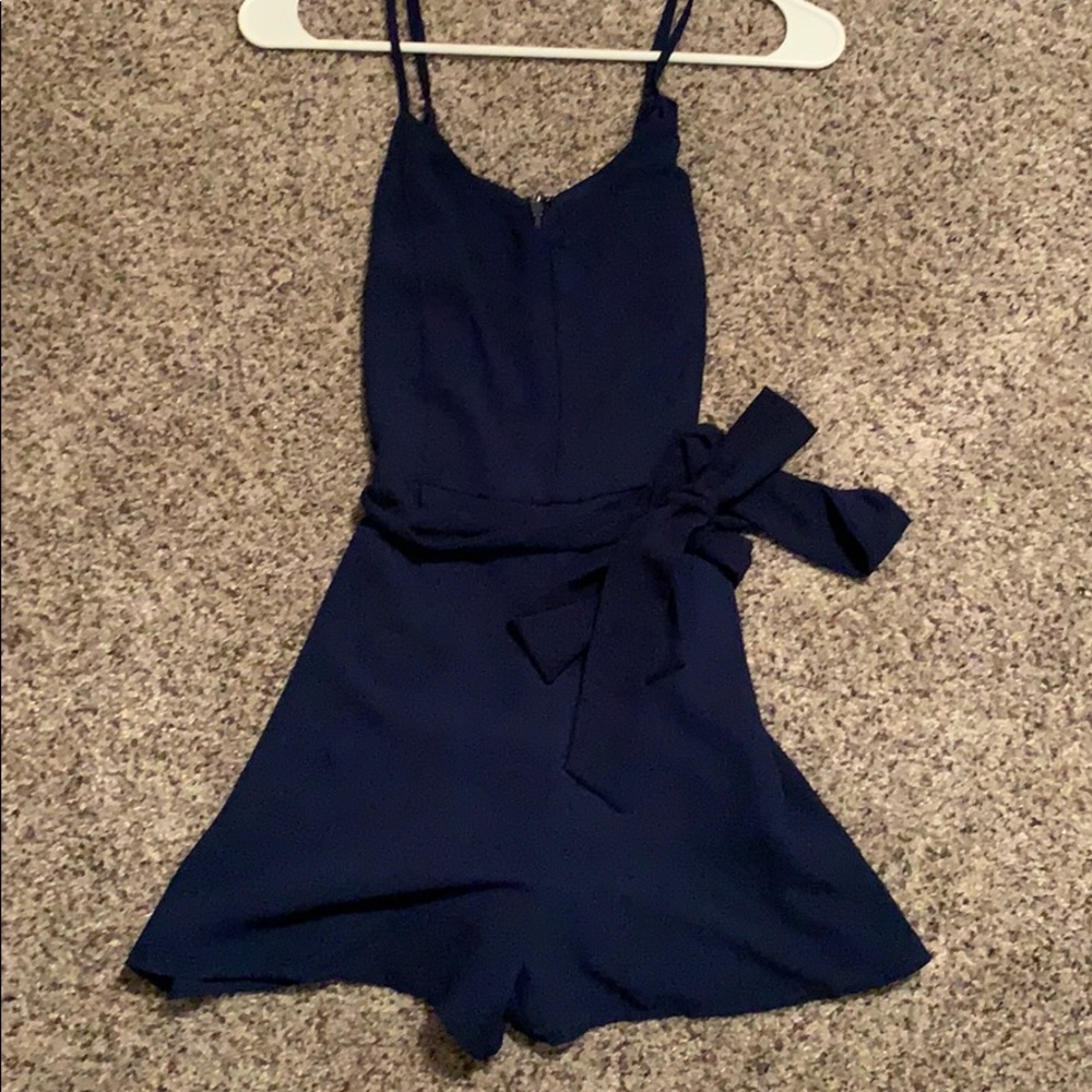 Blue romper with tie